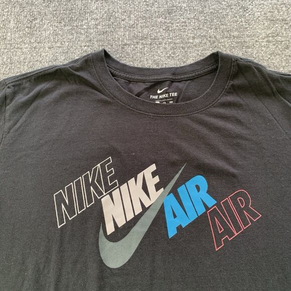 Nike T-shirt Mens XXL Nike Air Spell Out Short Sleeve Black Center Swoosh - Picture 3 of 9